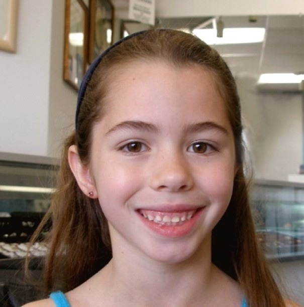 Danielles ears pierced at Rothsteins